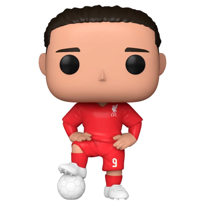 Figura Funko POP! de Darwin Núñez con uniforme rojo del Liverpool y balón