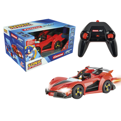 Coche teledirigido CARRERA Team Dark Shadow de Sonic en rojo y negro