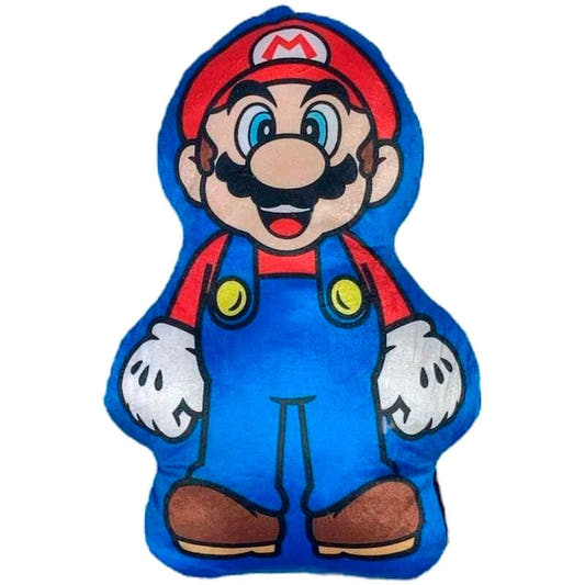 Cojín 3D de Mario de Super Mario Bros en rojo y azul