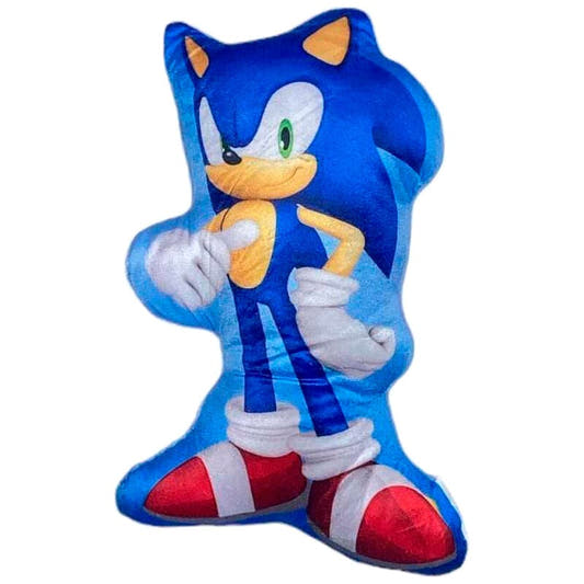 Cojín 3D de Sonic the Hedgehog azul con guantes blancos y zapatillas rojas