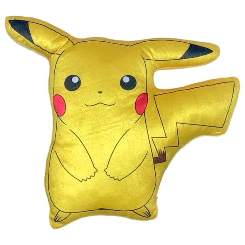 Cojín 3D amarillo con forma de Pikachu Pokémon