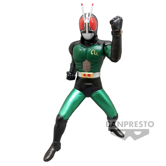Figura Banpresto de Kamen Rider Black RX con traje verde y negro