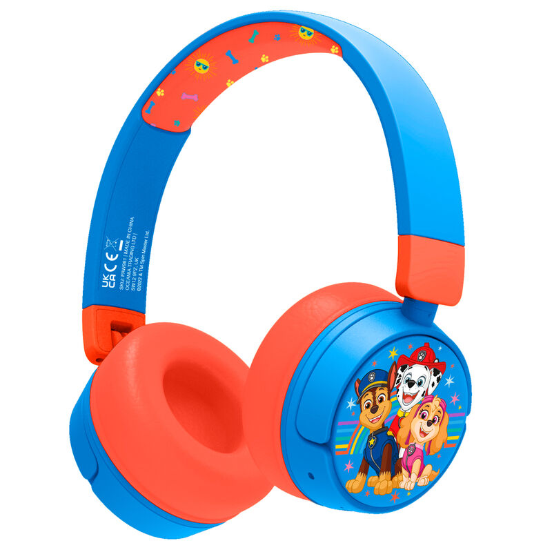 Auriculares infantiles Paw Patrol azules y rojos