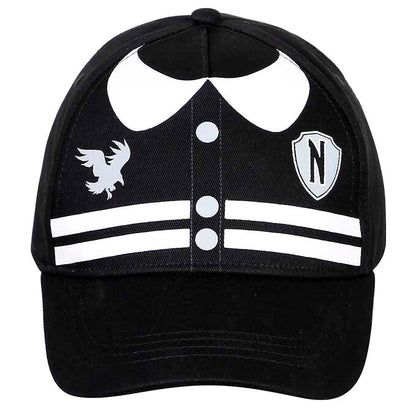 Gorra infantil negra Wednesday Varsity con detalles blancos - 2