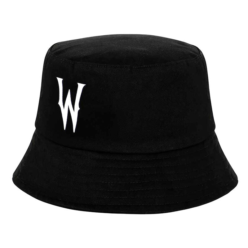 Gorro bucket infantil negro de Miércoles con letra W blanca - 2