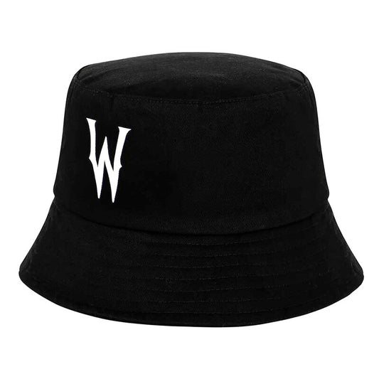 Gorro bucket infantil negro de Miércoles con letra W blanca - 2