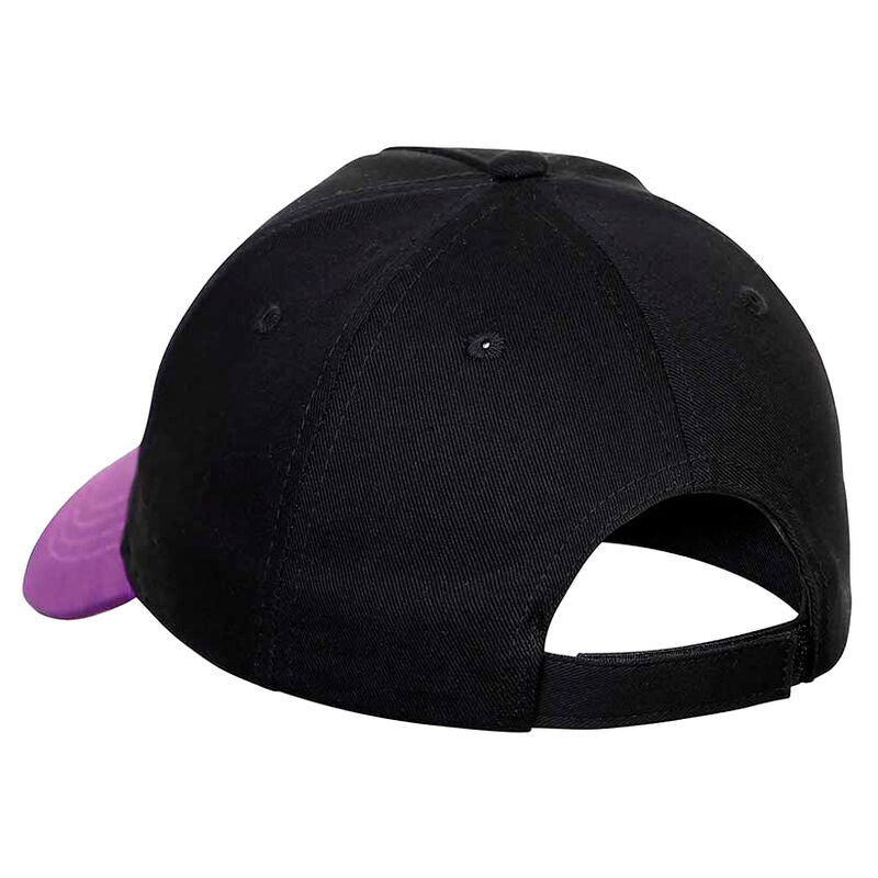 Gorra infantil Wednesday negra con visera morada y letra W blanca - 3