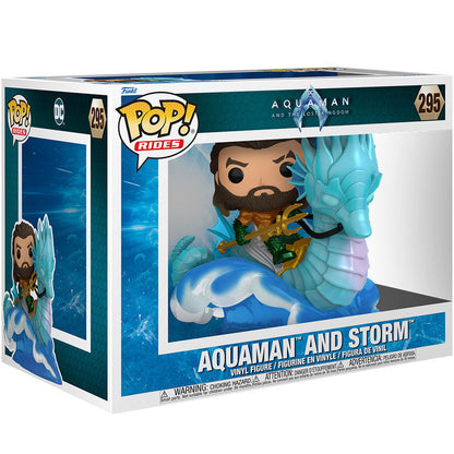 Figura Funko POP! Rides Deluxe de Aquaman sobre Storm con tridente y olas - 2