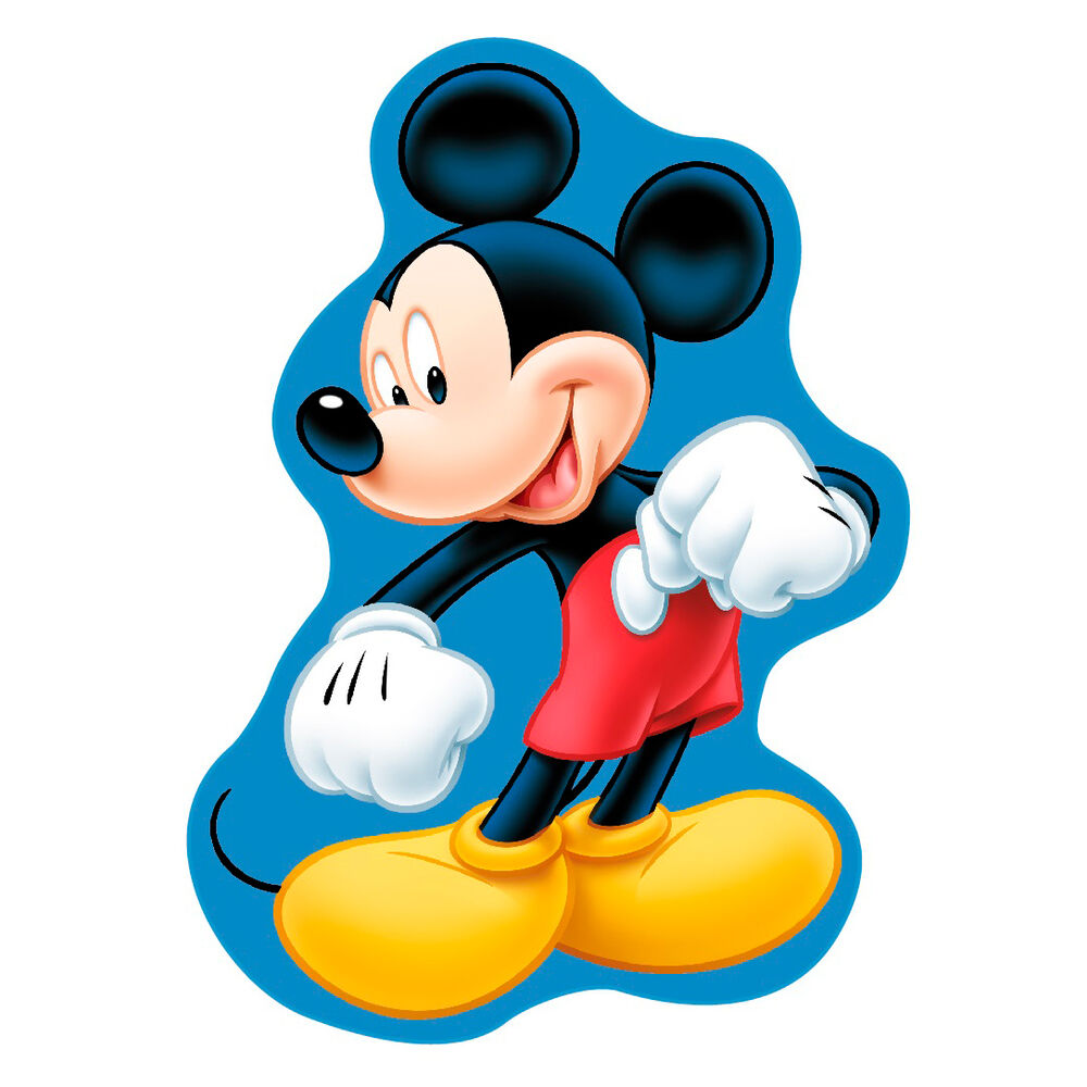 Cojín 3D de Mickey Disney sobre fondo azul