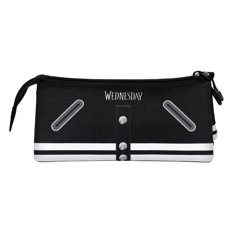 Portatodo triple Wednesday Varsity negro y blanco - 2