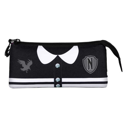 Portatodo triple Wednesday Varsity negro y blanco