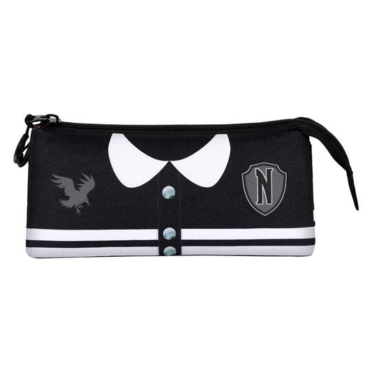 Portatodo triple Wednesday Varsity negro y blanco