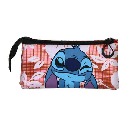 Portatodo triple Maui Stitch Disney rosa con cremallera negra - 2