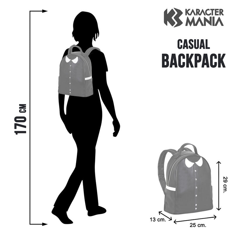 Mochila Varsity negra y blanca de Miércoles - 2