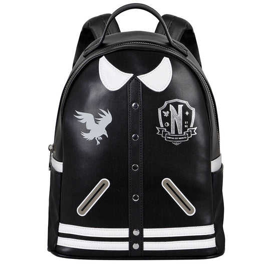 Mochila Varsity negra y blanca de Miércoles - 5