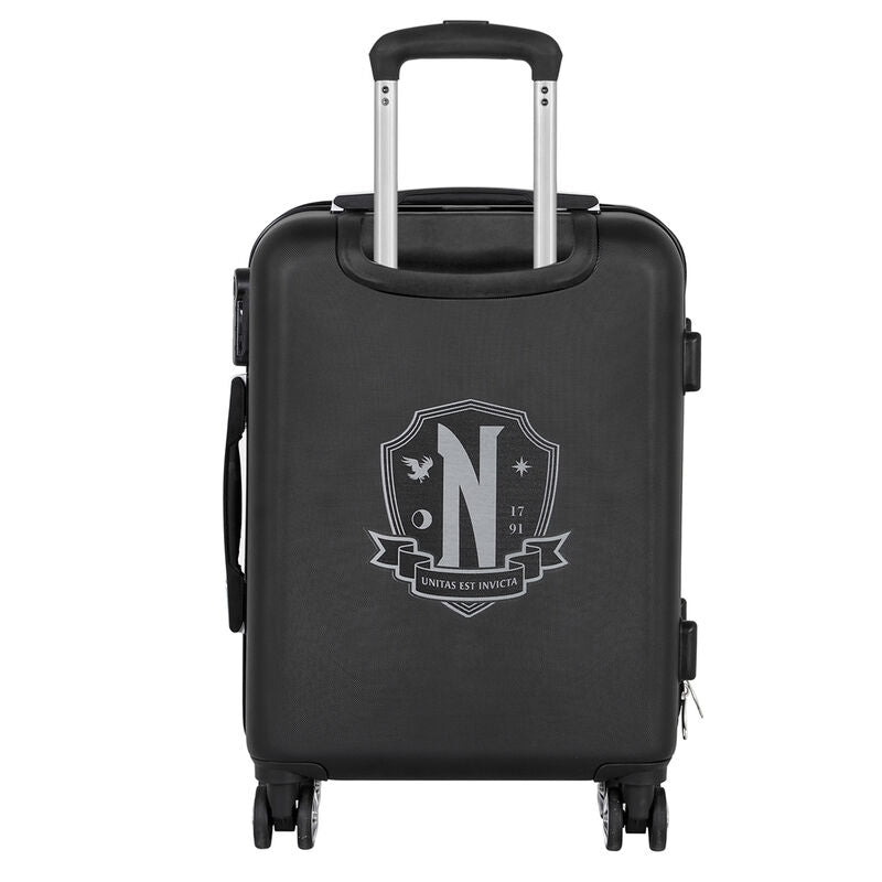Maleta trolley ABS Wednesday negra con diseño de uniforme y cuatro ruedas - 5