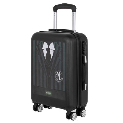 Maleta trolley ABS Wednesday negra con diseño de uniforme y cuatro ruedas - 6