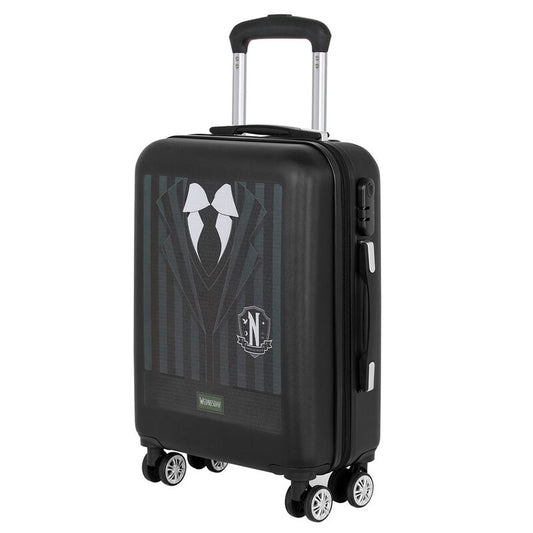 Maleta trolley ABS Wednesday negra con diseño de uniforme y cuatro ruedas - 6