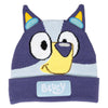 Gorro Bluey CERDÁ de acrílico azul con diseño del rostro y orejas
