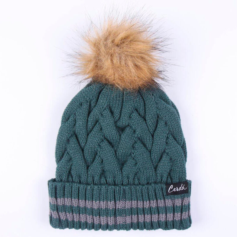 Gorro de punto verde Slytherin Harry Potter con pompón beige - 2
