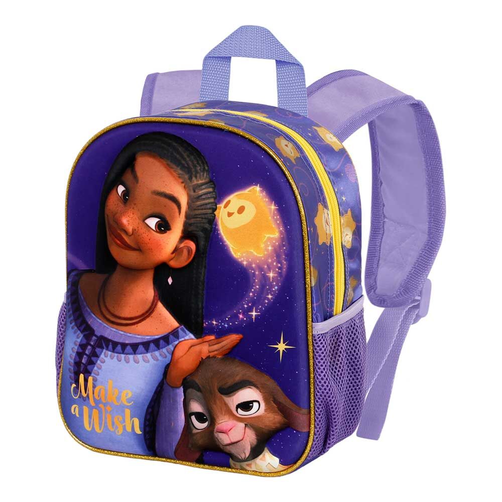 Mochila morada 3D de Wish Disney con Asha, Estrella y Valentino - 2