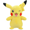 Peluche Pikachu amarillo de Pokémon con orejas negras y expresión sonriente