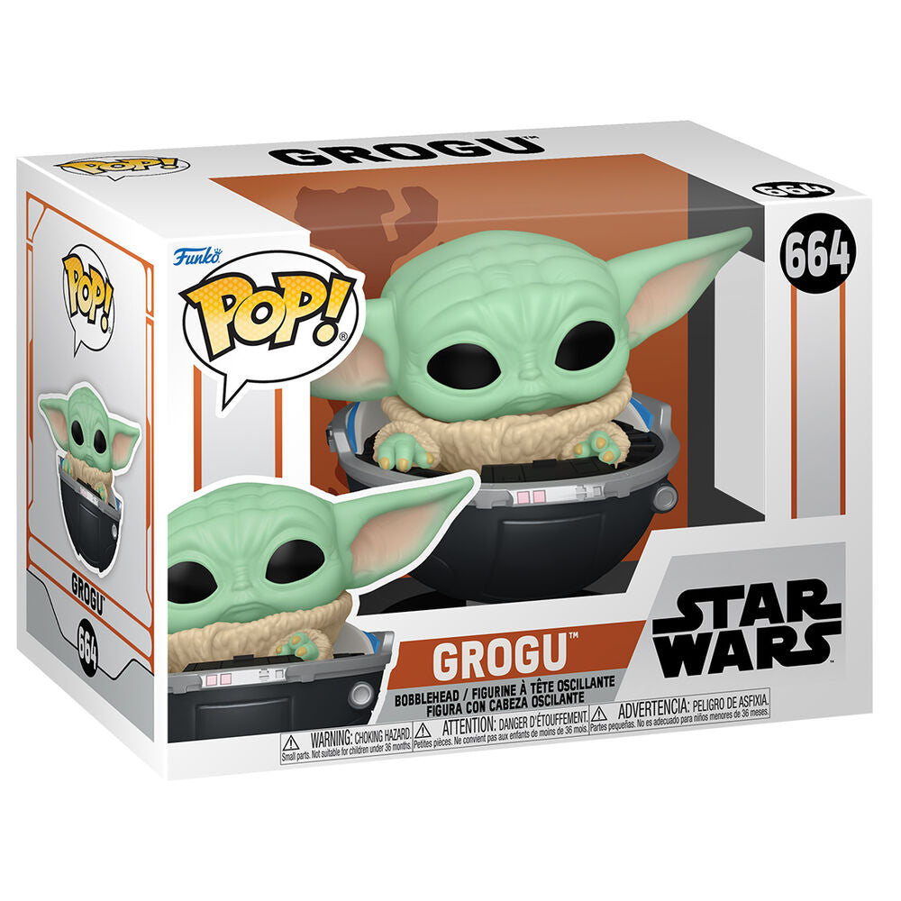 Figura Funko POP! de Grogu en vehículo flotante con base Star Wars - 2