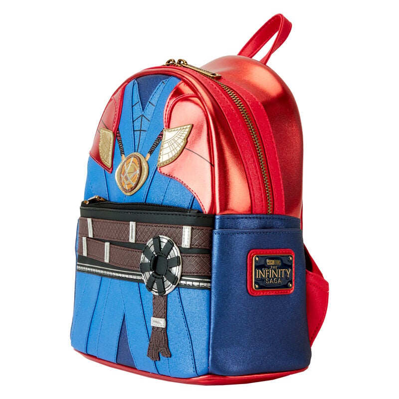 Mochila mini Marvel Metallic de Doctor Extraño Loungefly en rojo y azul
