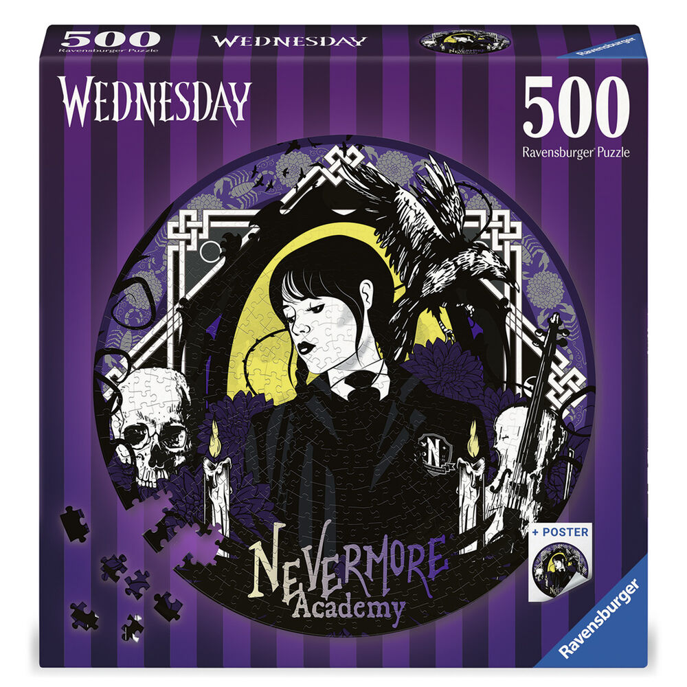 Puzzle Ravensburger de Wednesday de 500 piezas con Nevermore Academy