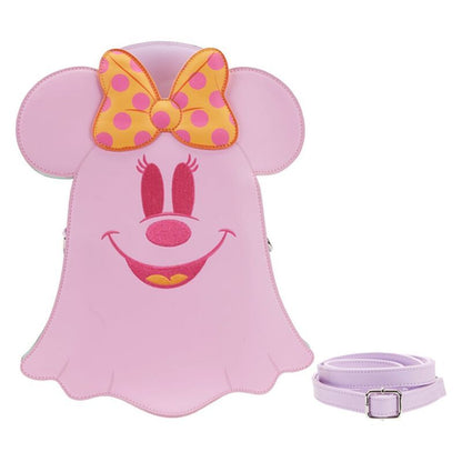 Bolso fantasma rosa de Minnie Disney Loungefly con lazo de lunares