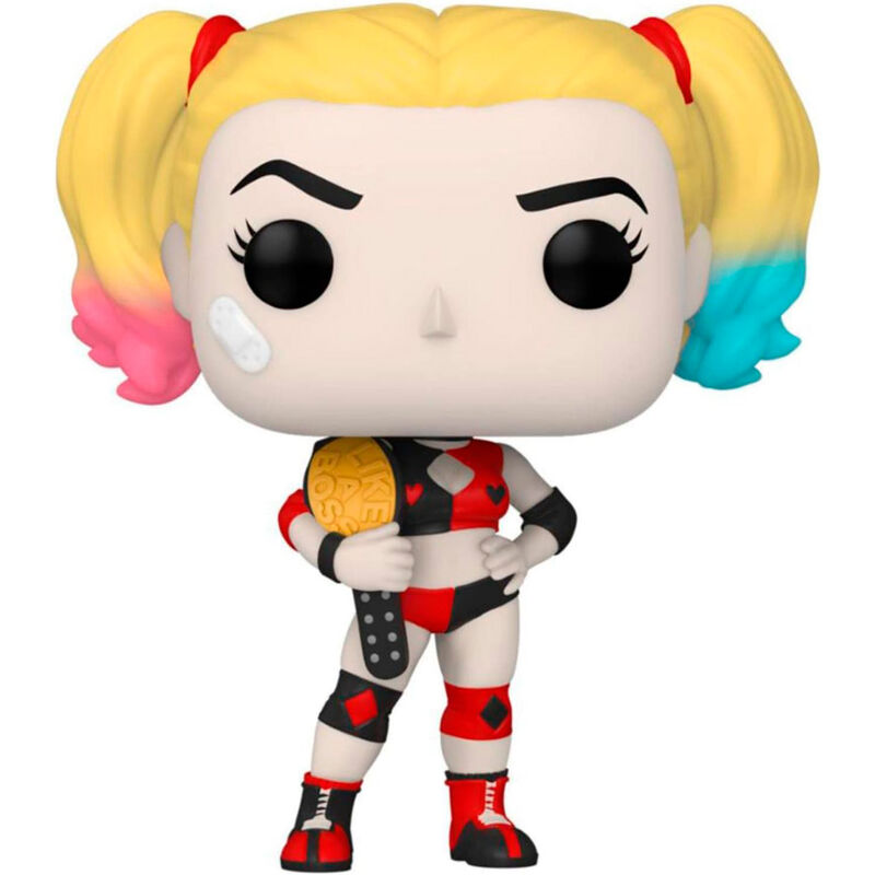 Figura Funko POP! de Harley Quinn con traje rojo y negro