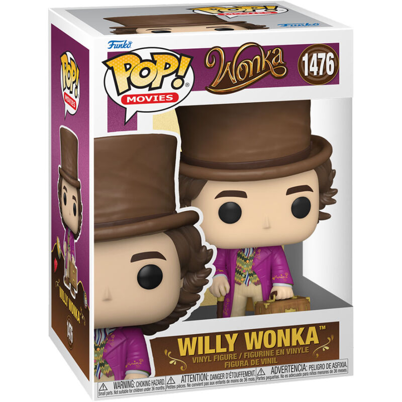 Figura Funko POP de Willy Wonka con sombrero, bastón y maleta - 2