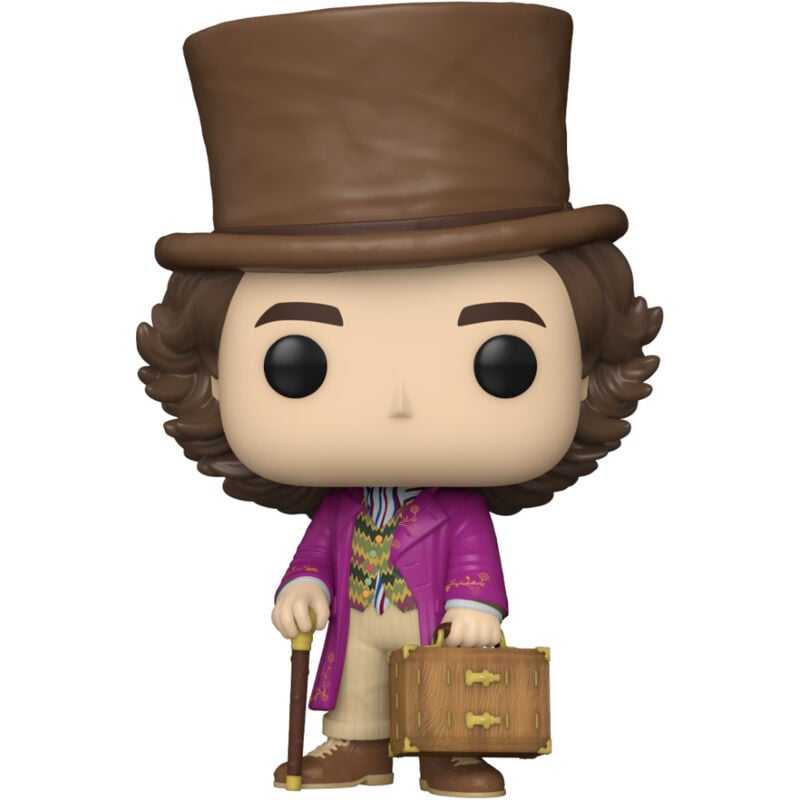 Figura Funko POP de Willy Wonka con sombrero, bastón y maleta