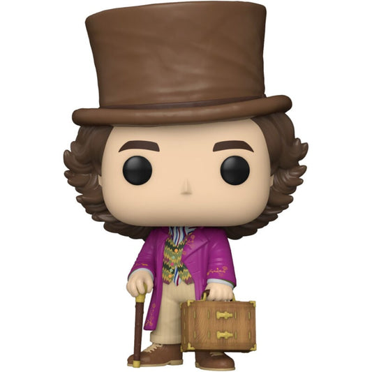 Figura Funko POP de Willy Wonka con sombrero, bastón y maleta
