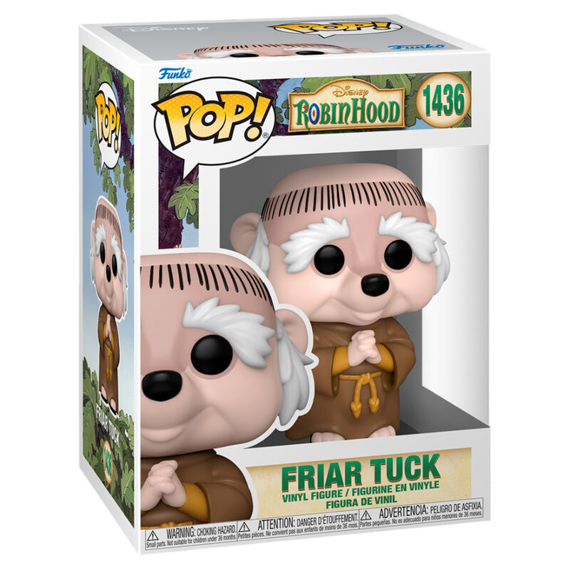 Figura Funko POP! de Friar Tuck de Disney Robin Hood en caja con ventana