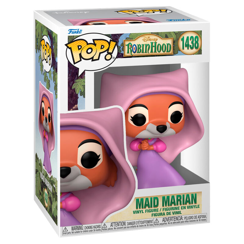 Figura Funko POP de Maid Marian de Robin Hood con capucha rosa y vestido morado