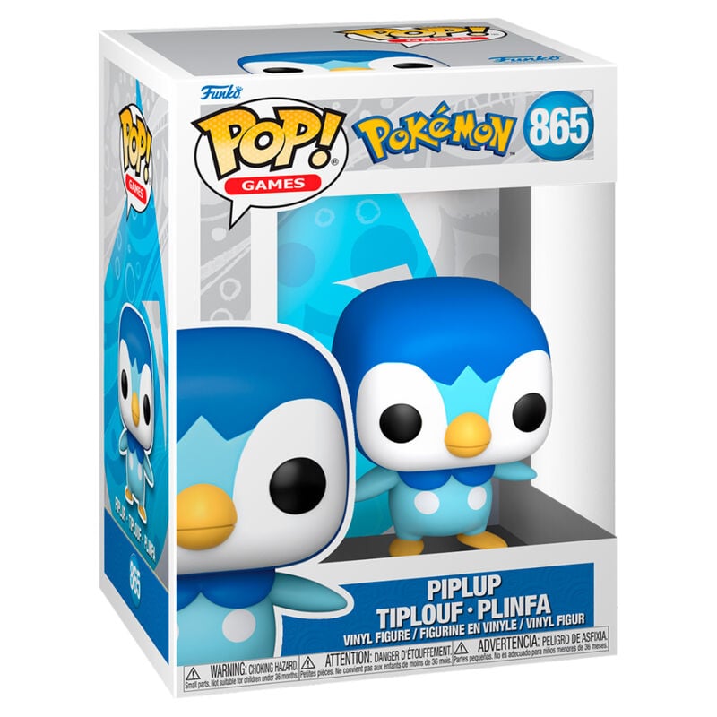 Figura Funko POP! de Piplup Pokémon 865 en caja con ventana