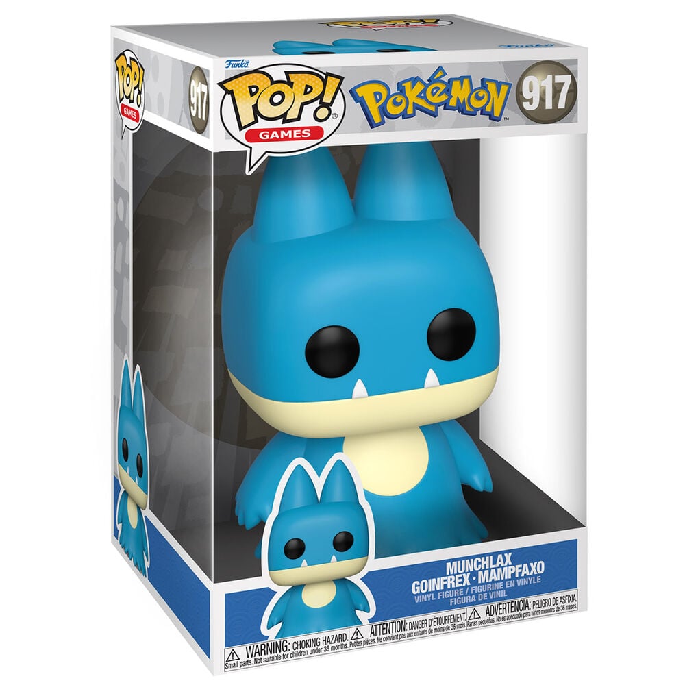 Figura Funko POP! Pokémon Munchlax azul de 25 cm en caja