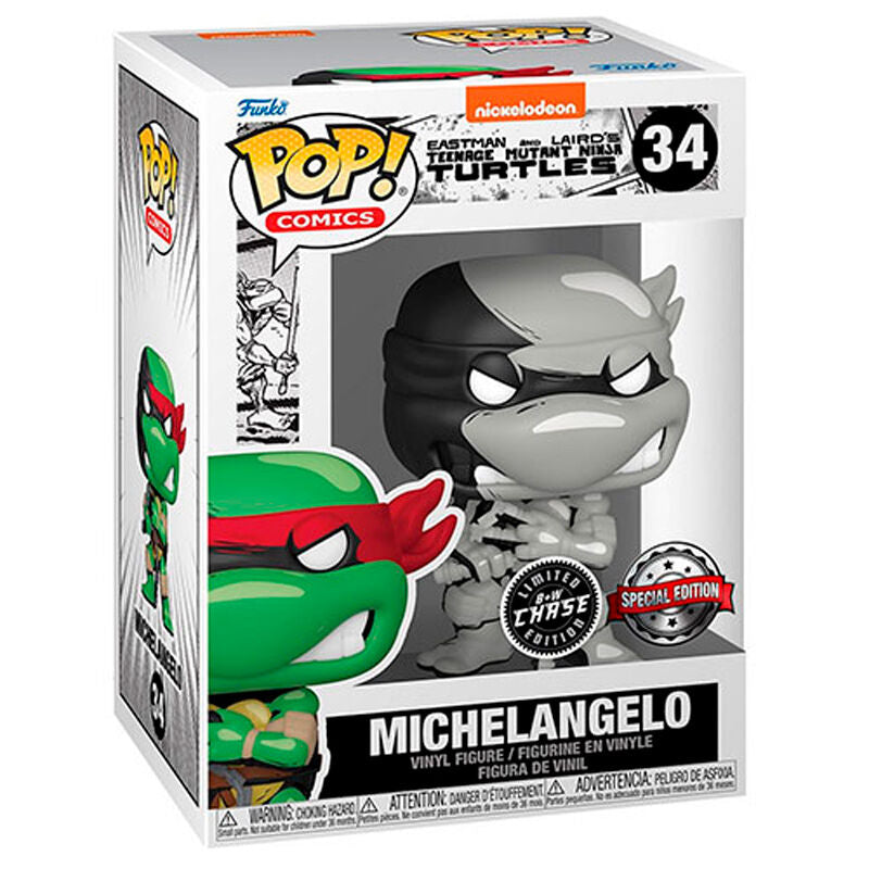 Figura Funko POP! de Michelangelo de Tortugas Ninja en versión estándar y Chase - 3