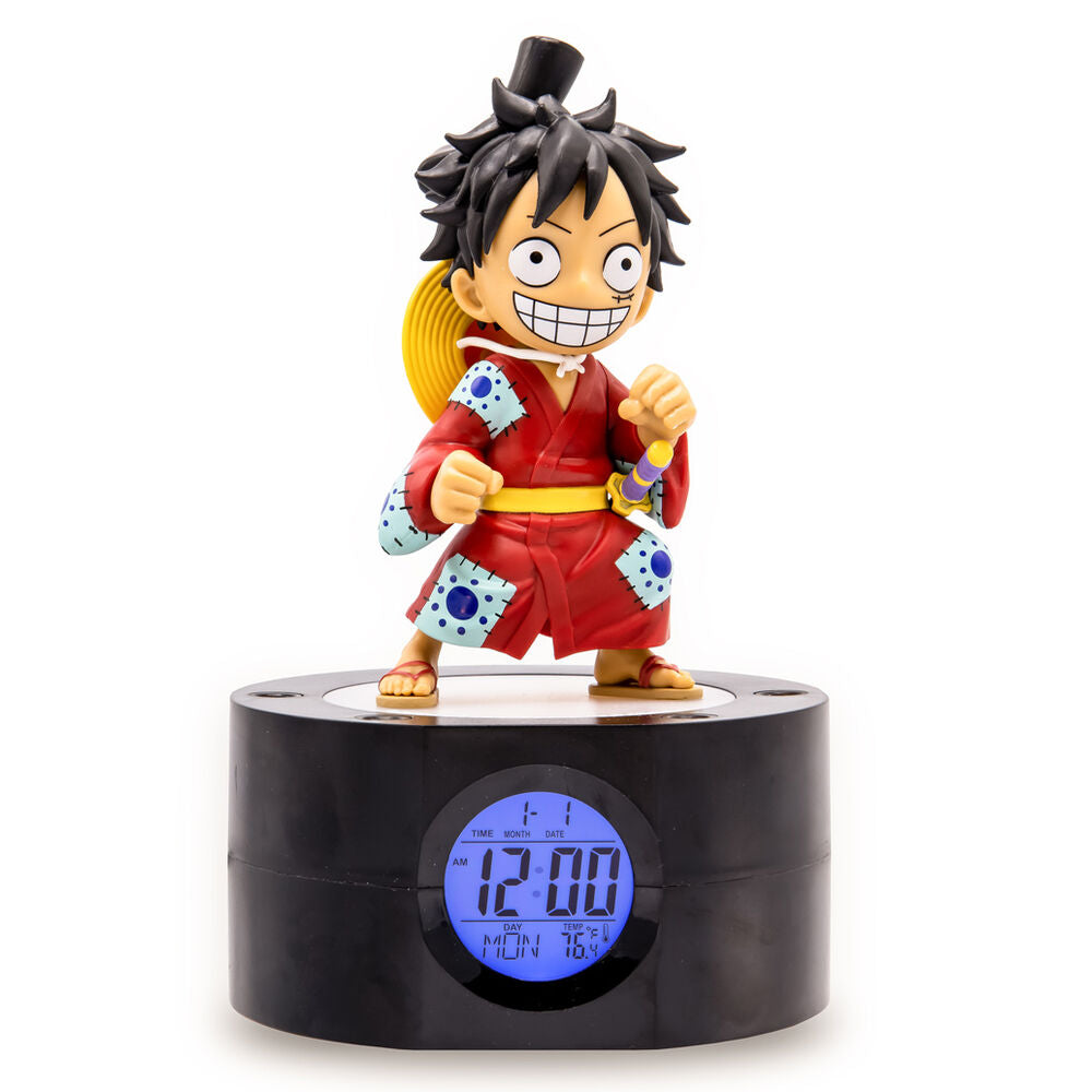 Despertador digital LED con figura de Luffy de One Piece
