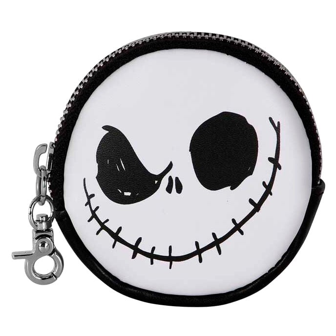 Monedero redondo de Jack Skellington en blanco y negro