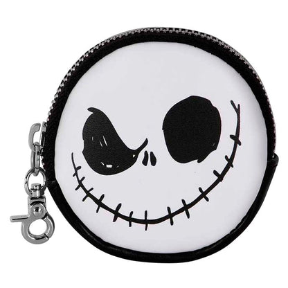 Monedero redondo de Jack Skellington en blanco y negro