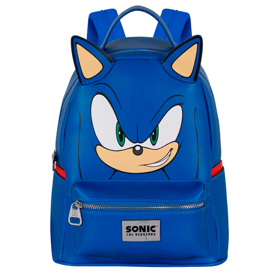 Mochila azul Heady de Sonic the Hedgehog con bolsillo frontal - 2