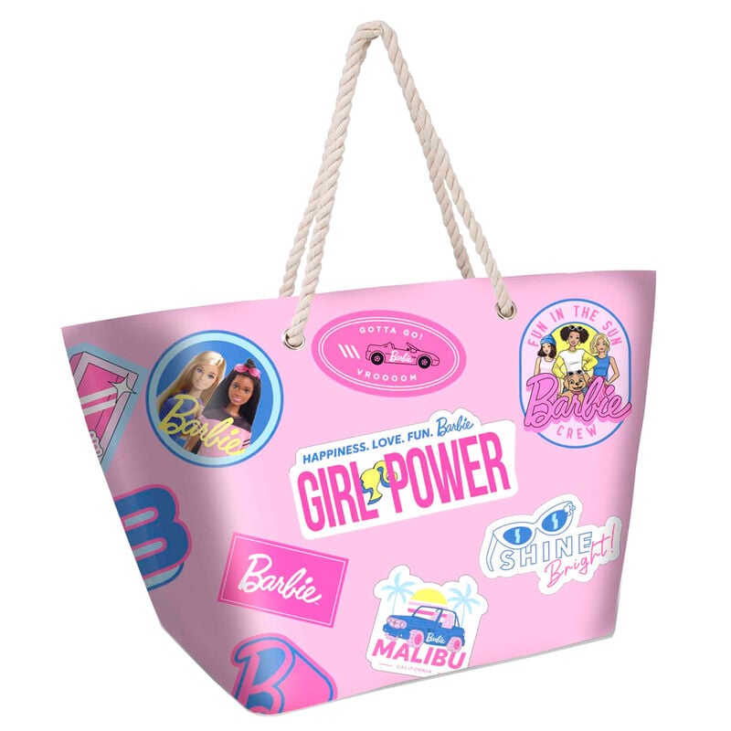 Bolsa de playa rosa Malibu Barbie con asas de cuerda