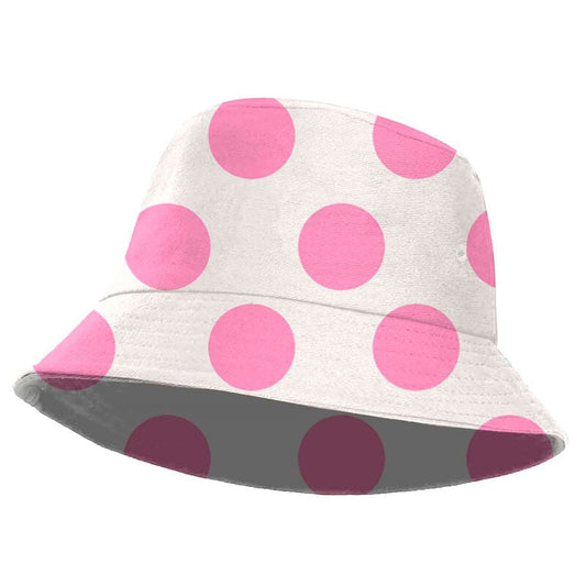 Gorro pescador infantil blanco con lunares rosas