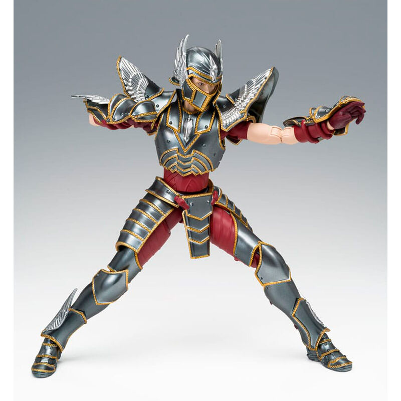 Figura articulada de Pegasus Seiya con armadura gris y detalles dorados - 4