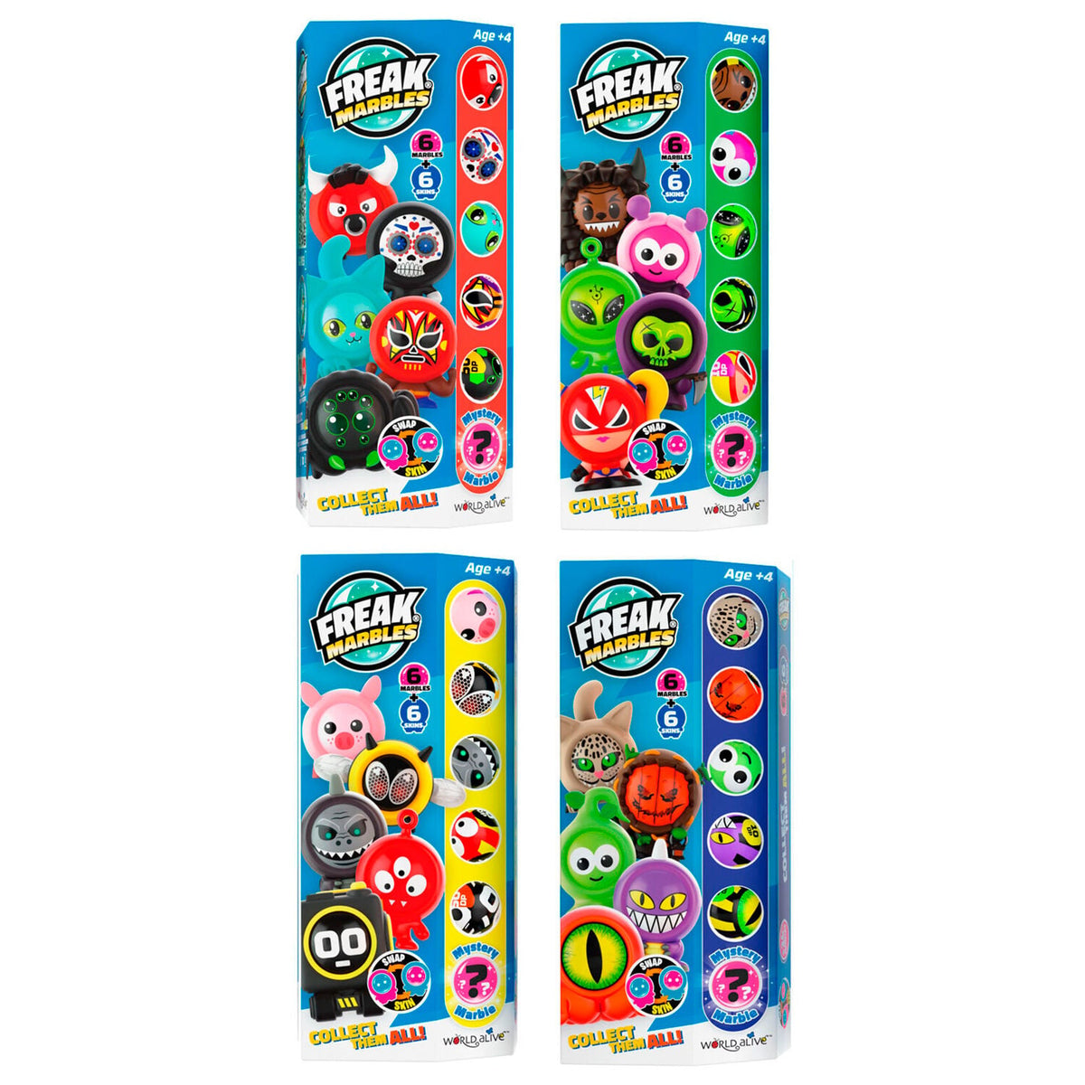 Set WORLD ALIVE Freak Marbles con canicas y skins surtidas