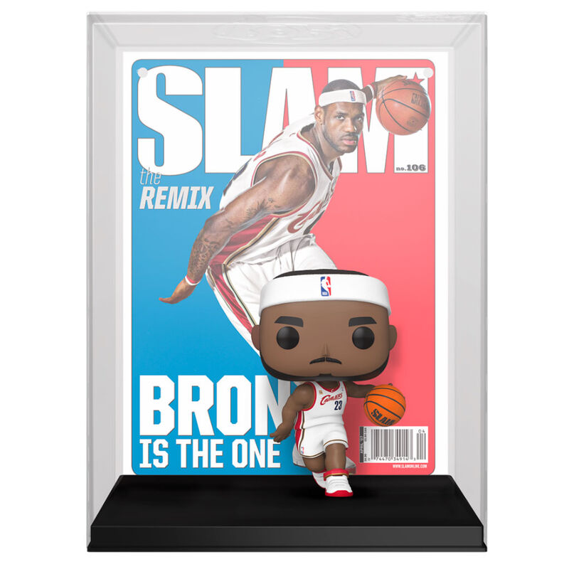 Figura Funko POP Cover de LeBron James con balón y caja SLAM NBA - 2