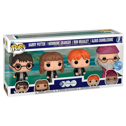 Blister Funko POP! con Harry Potter, Hermione Granger, Ron Weasley y Albus Dumbledore