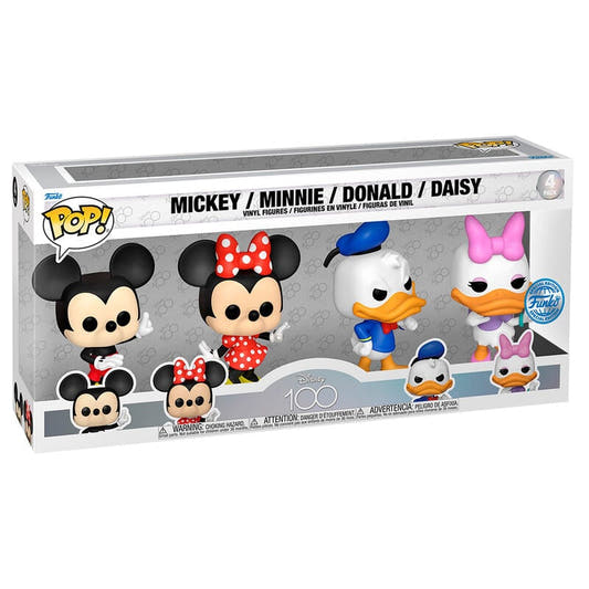 Blister Funko POP! Disney con figuras de Mickey, Minnie, Donald y Daisy